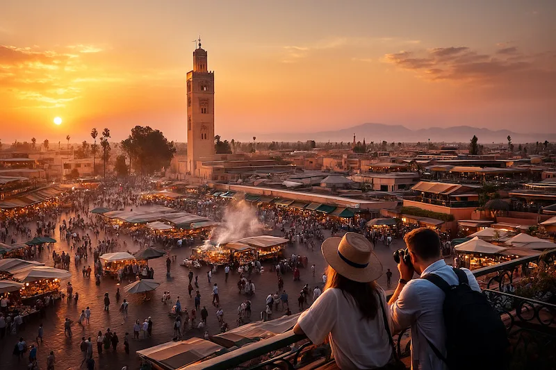 What is there to do in Marrakech Morocco – Jemaa el-Fna square at sunset
